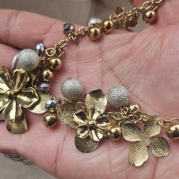 Bold Element Women Necklace Gold Tone Blossom Flower Statement Necklace - Picture 5 of 13